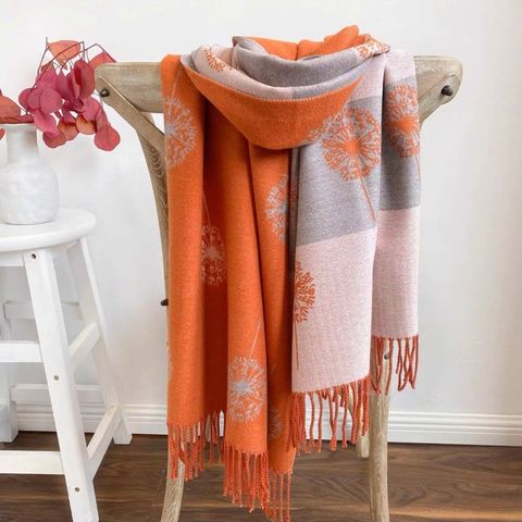 Quà tặng sinh nhật cho mẹ nên tặng gì - Khăn quàng cổ len cashmere nữ choàng giữ ấm màu cam LAGU Khăn Phụ Kiện - KC338