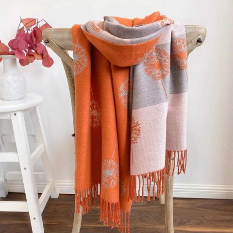 Quà tặng 8/3 cho người yêu nữ, vợ, cô giáo, mẹ - Khăn quàng cổ len cashmere nữ choàng giữ ấm màu cam LAGU Khăn Phụ Kiện - KC338