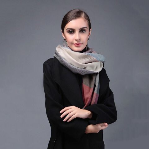 Quà tặng 8/3 cho người yêu nữ, vợ, cô giáo, mẹ - Khăn quàng choàng cổ len Cashmere giữ ấm cao cấp phong cách châu Âu Mỹ sang trọng - KC341