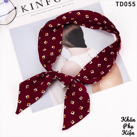 Khăn Turban Dài Họa Tiết Ô Vuông Chấm Tròn - Mã TD055