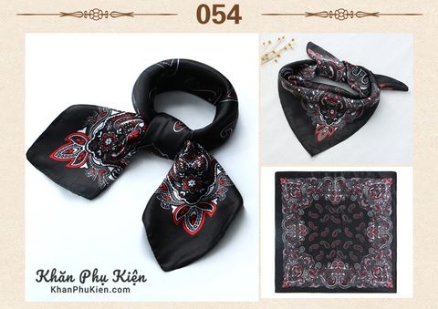 Khăn Lụa Satin Vuông Màu Đen - Mã ST054