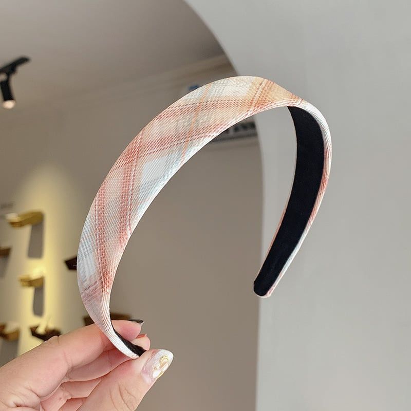Mấn Áo Dài, Mấn Đội Đầu Cách Tân Cài Tóc Caro Màu Trắng Cam - Mã CT632