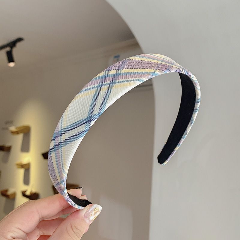 Mấn Áo Dài, Mấn Đội Đầu Cách Tân Cài Tóc Caro Màu Trắng Xanh - Mã CT630