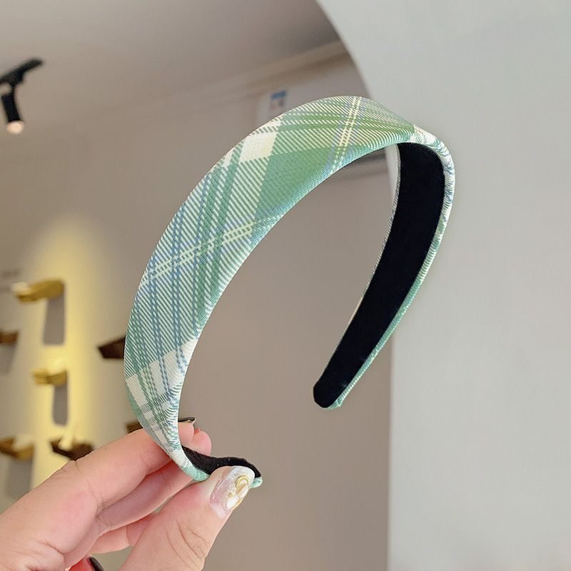 Mấn Áo Dài, Mấn Đội Đầu Cách Tân Cài Tóc Caro Màu Xanh Min Trắng - Mã CT624