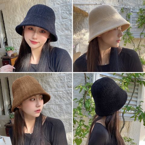 Mũ nón len bucket lông cừu cho nữ Hàn Quốc trùm đầu giữ ấm phong cách ulzzang đẹp thích hợp với thời tiết lạnh LÀ GU Khăn Phụ Kiện - MBK005