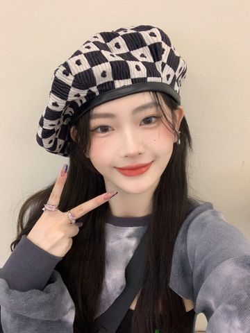 Mũ nón beret nồi bánh tiêu nữ Hàn Quốc LÀ GU Khăn Phụ Kiện phong cách newboy ulzzang đẹp mùa đông thời trang màu trắng, nâu, be, đen - MBR003