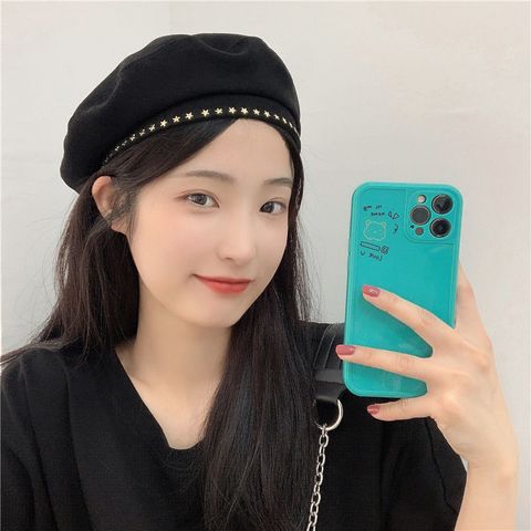 Mũ nón beret nồi bánh tiêu nữ Hàn Quốc LÀ GU Khăn Phụ Kiện phong cách newboy ulzzang đẹp mùa đông thời trang màu trắng, nâu, be, đen - MBR005