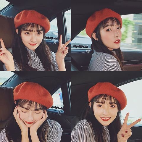 Mũ nón beret nồi bánh tiêu nữ Hàn Quốc LÀ GU Khăn Phụ Kiện phong cách họa sĩ ulzzang đẹp mùa đông thời trang màu trắng, nâu, be, đen - MBR011