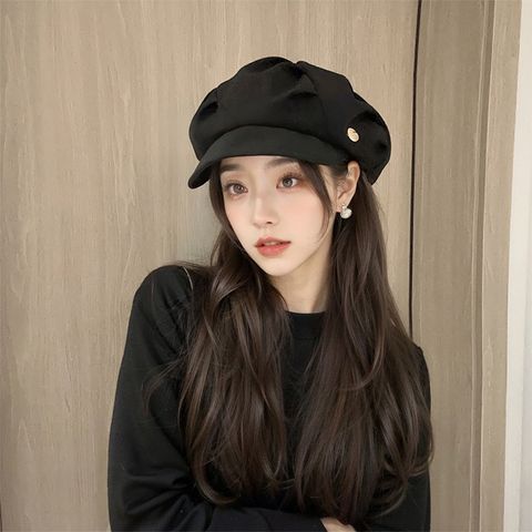 Mũ nón beret nồi bánh tiêu nữ Hàn Quốc LÀ GU Khăn Phụ Kiện phong cách newboy ulzzang đẹp mùa đông thời trang màu trắng, nâu, be, đen - MNB001