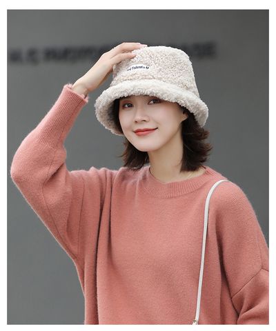 Mũ nón len nữ Hàn Quốc LAGU bucket lông cừu ulzzang đẹp mùa đông thời trang màu be - Mã NV213