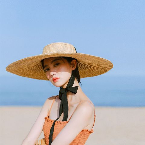 Mũ nón cói đi biển rộng vành tròn đẹp cho nữ LÀGU Khăn Phụ Kiện - NC495