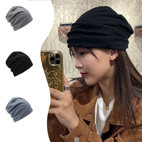 Mũ nón len dệt kim cho nữ Hàn Quốc trùm đầu giữ ấm phong cách ulzzang đẹp thích hợp với thời tiết lạnh LAGU Khăn Phụ Kiện