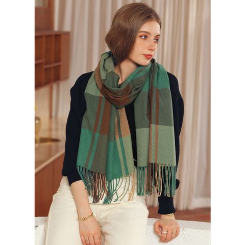 Khăn quàng choàng cổ len Cashmere giữ ấm cao cấp phong cách châu Âu Mỹ sang trọng