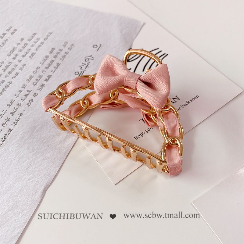 Kẹp Tóc Càng Cua Nơ Hồng - Mã KT270