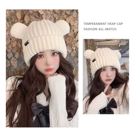 Mũ nón len cho nữ Hàn Quốc trùm đầu giữ ấm phong cách ulzzang đẹp thích hợp với thời tiết lạnh LAGU Khăn Phụ Kiện - NL011