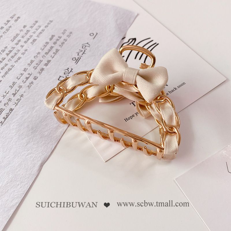Kẹp Tóc Càng Cua Nơ Trắng - Mã KT273