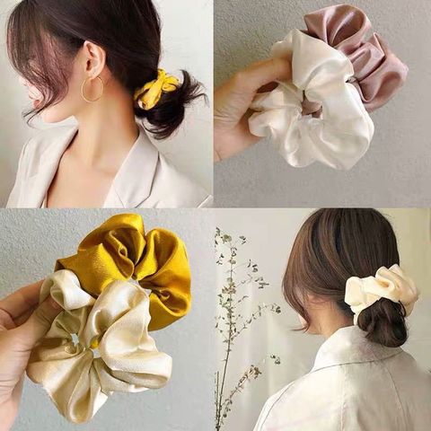 Scrunchies lụa Hàn Quốc cao cấp màu pastel trơn cột tóc sang trọng LÀ GU Khăn Phụ Kiện