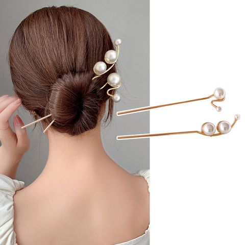 Trâm cài tóc cổ trang cô dâu phong cách Hàn Quốc hottrend LAGU Khăn Phụ Kiện châm cài tóc gỗ kim loại đơn giản