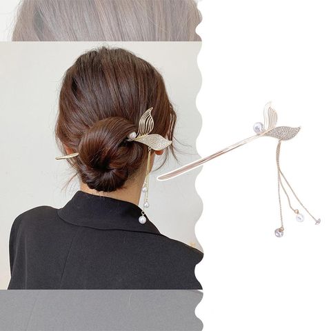 Trâm cài tóc cổ trang cô dâu phong cách Hàn Quốc hottrend LÀGU Khăn Phụ Kiện châm cài tóc gỗ kim loại đơn giản