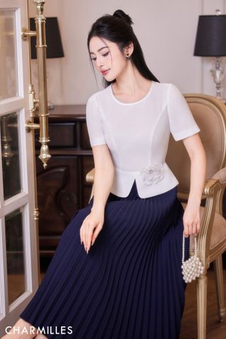 Chân váy midi xếp li