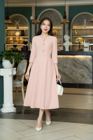 Đầm tay lỡ draping hoa