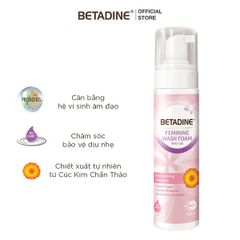 Bọt vệ sinh phụ nữ hàng ngày dưỡng ẩm vượt trội Betadine Feminine Wash Foam Moisturizing Calendula (100ml)