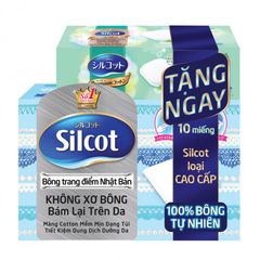 Bông tẩy trang cao cấp Silcot (82 miếng/hộp) + Tặng 10 miếng cùng loại