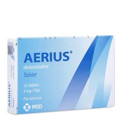 Thuốc điều trị các triệu chứng viêm mũi dị ứng, nổi mề đay Aerius Desloratadine (10 viên/hộp)