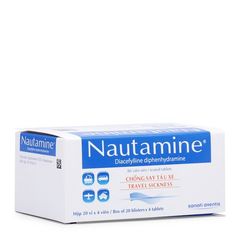 Thuốc phòng ngừa và điều trị say tàu xe Nautamine (Hộp 20 vỉ x 4 viên)