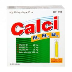 Dung dịch uống bổ sung vitamin và calci cho cơ thể Calci B1 B2 B6 (Hộp 10 ống)