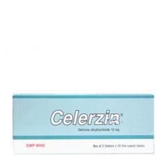 Thuốc điều trị viêm mũi dị ứng, mày đay, viêm kết mạc dị ứng Celerzin 10mg (2 vỉ x 10 viên/hộp)