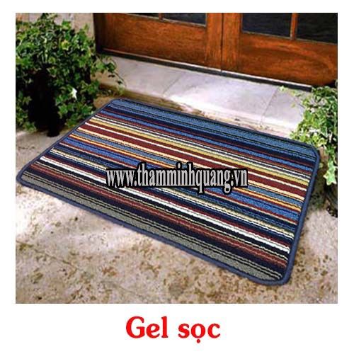 Thảm chùi chân gel sọc