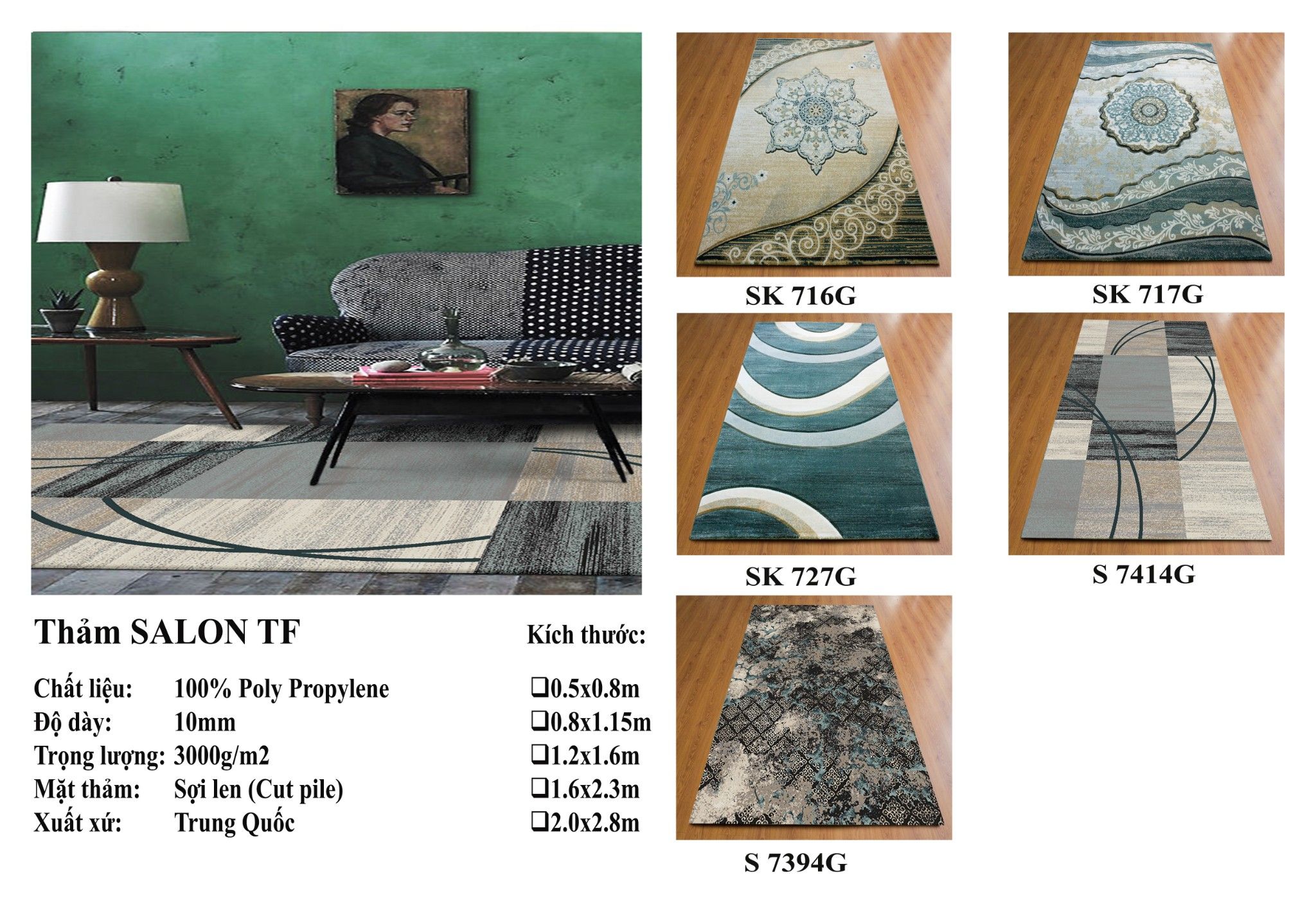 Thảm sofa phòng khách TF S 7414G