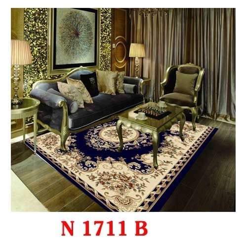 Thảm trang trí họa tiết cổ điển xanh dương YL N 1711 B