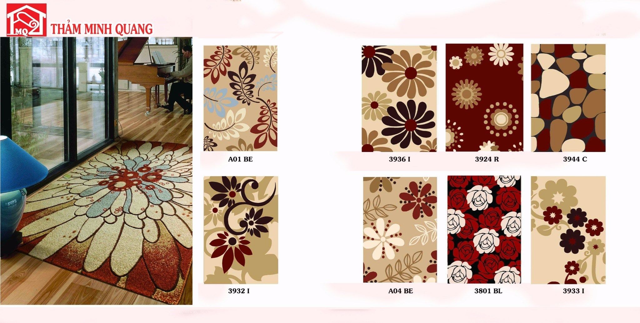 Thảm Salon Phòng Khách TULIPS 3933 I Size 1.6x2.3m