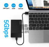  Hộp Ổ Cứng Orico Type-C USB 3.1 Sang SATA 3.0 2.5inch USB 3.1 Gen1 SSD - Hỗ Trợ Chế Độ Ngủ Tự Động UASP (2526C3-BK) - Hàng Chính Hãng 