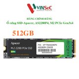  Ổ cứng SSD Apacer AS2280P4 M.2 NVMe / PCIe Gen 3 x4 ( 1 khe ) 256GB / 512GB / 1TB - Tem Vĩnh Xuân ( SPC ) phân phối 
