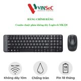  Bộ bàn phím và chuột không dây Logitech MK220 - Hàng Chính Hãng - Tem DIGIWORLD / VĨNH XUÂN phân phối 