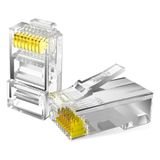  Đầu bấm dây mạng RJ45 Tenda Cat6e UTP TEH60510 mạ vàng 24K chống nhiễu, chống cháy nổ (100c/hộp) - Hàng Chính Hãng 