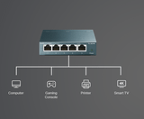  Gigabit Vỏ thép - Thiết bị chuyển mạch ( Bộ chia mạng ) Switch TP-Link TL-SG105 5-Port Gigabit RJ45 Tăng tốc máy chủ - Hàng Chính Hãng 