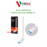  USB Thu Wifi TENDA U2 Cho Máy Tính Tốc Độ 150mbps 1 Anten 6 DBI - Hàng Chính Hãng 