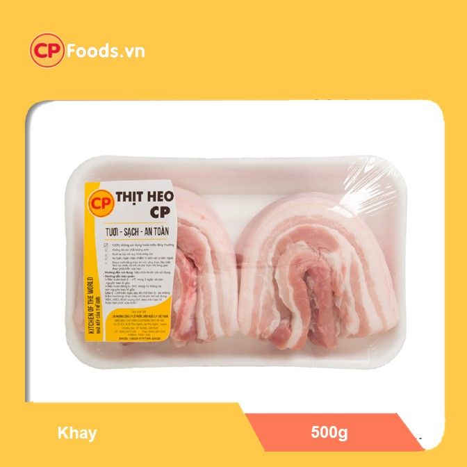  Thịt ba rọi heo CP khay 500g 