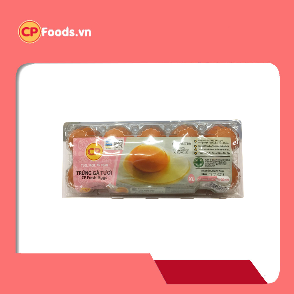 CP Trứng gà  đỏ (size XL)_ hộp 10 quả 