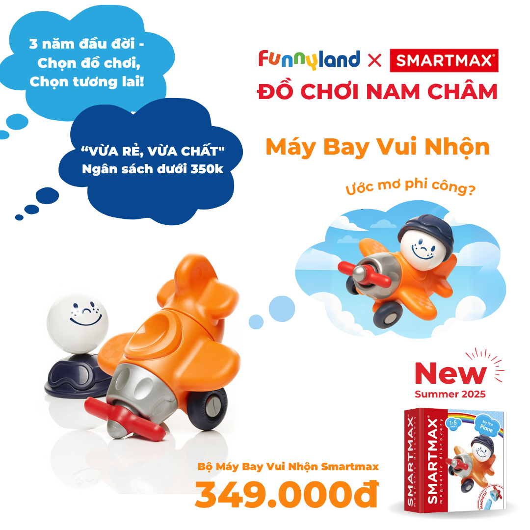 Đồ chơi xếp hình nam châm SmartMax Máy Bay Vui Nhộn