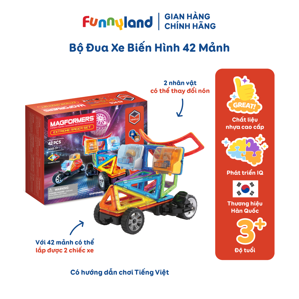 Bộ Xe Đua Biến Hình 42 Mảnh