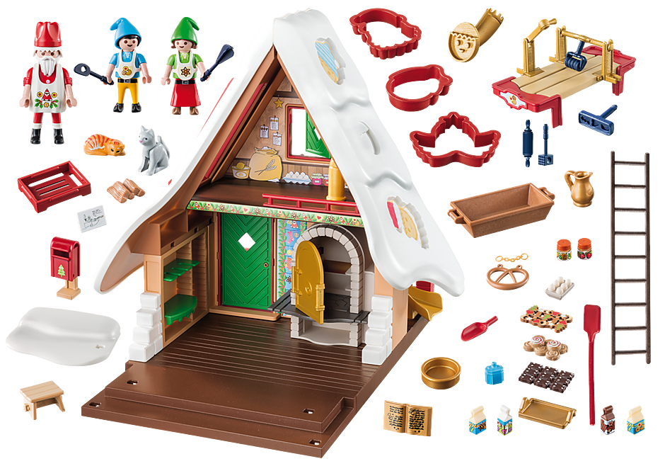 Tiệm bánh giáng sinh với máy cắt bánh quy