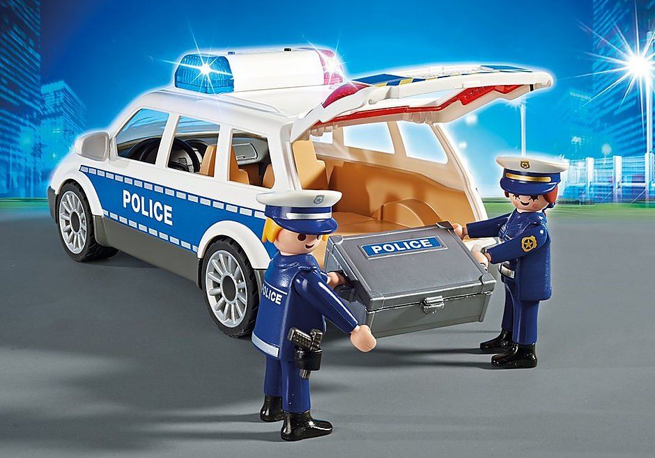 Xe hơi cảnh sát có đèn LED và âm thanh