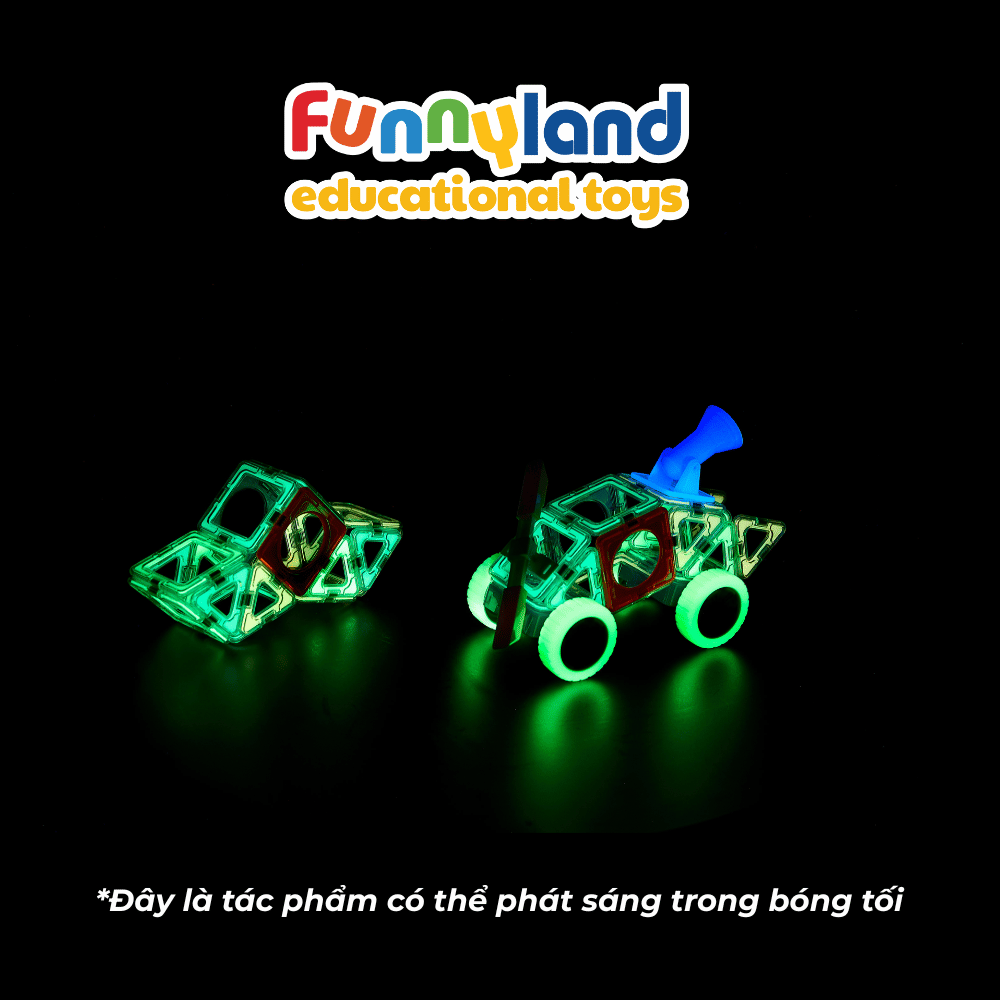 Đồ chơi xếp hình nam châm Hàn Quốc Magformers Bánh xe phát sáng 22 mảnh