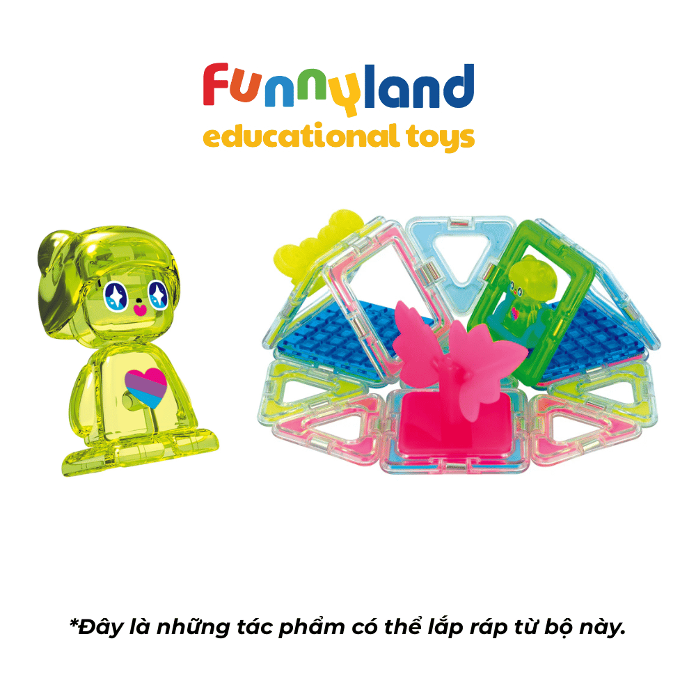 Đồ chơi xếp hình nam châm Hàn Quốc Magformers Bộ Thủ Công Phát Sáng 20 chi tiết
