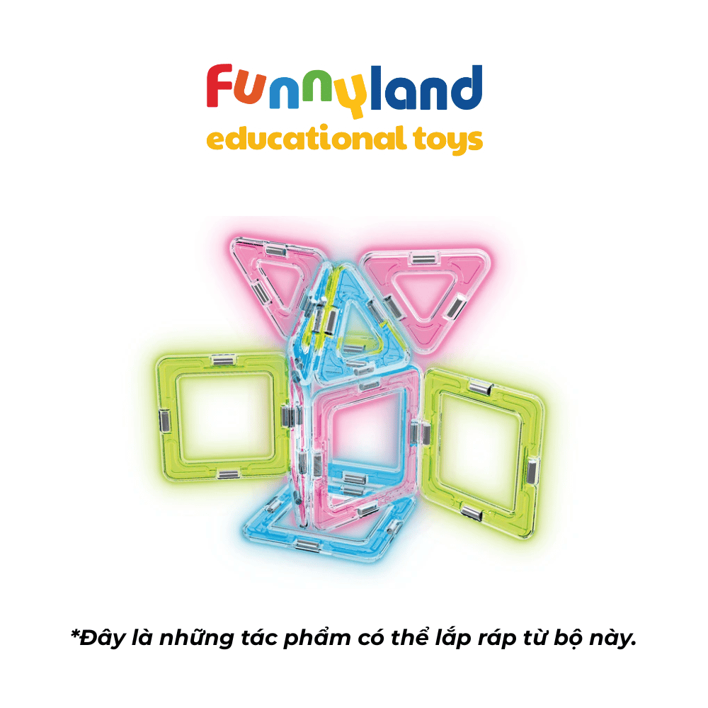 Đồ chơi xếp hình nam châm Hàn Quốc Magformers Bộ Thủ Công Phát Sáng 20 chi tiết